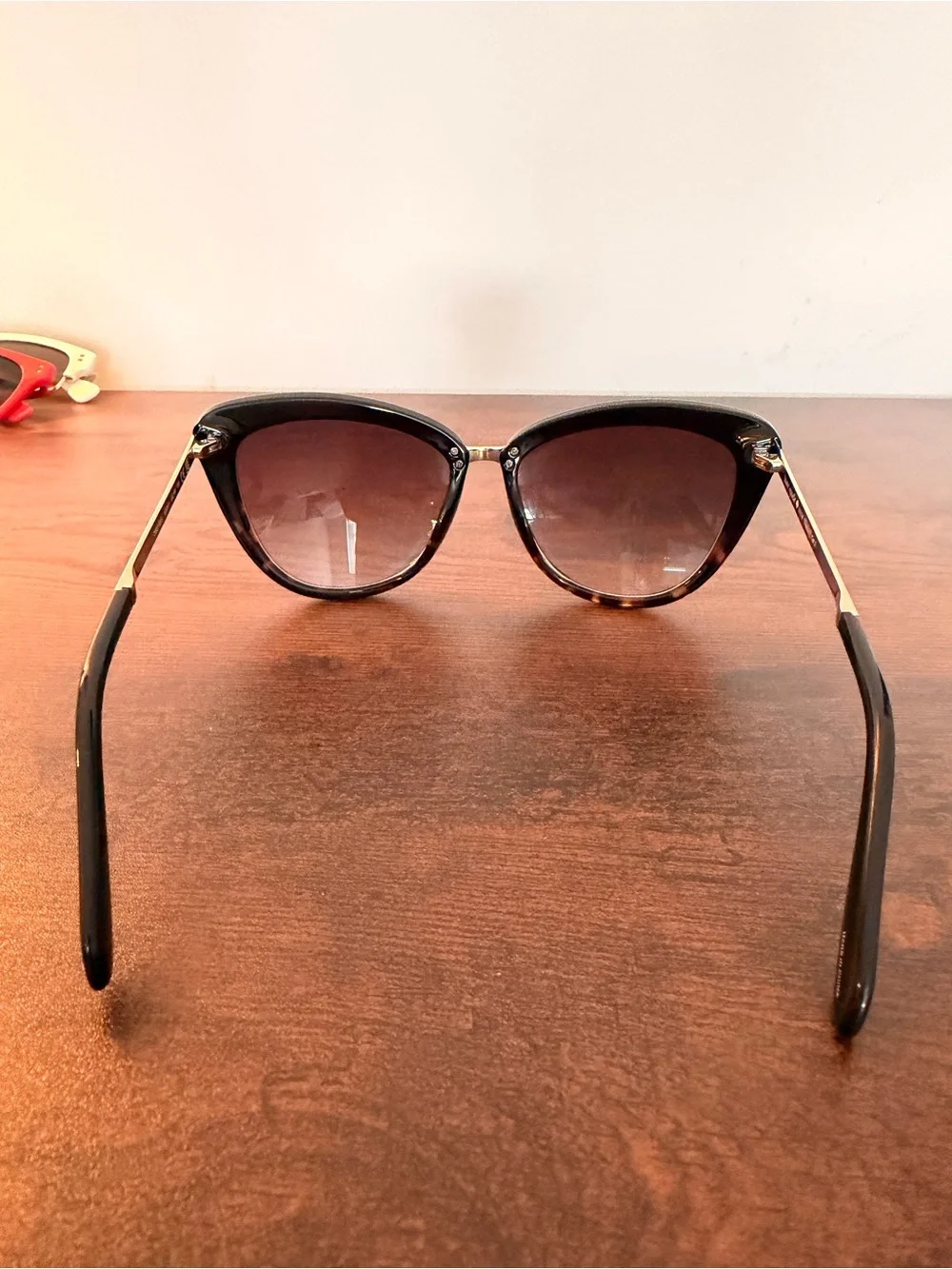 Kate Spade New York CISSY Cat Eye Sunglasses Brown Gradient Black Gold